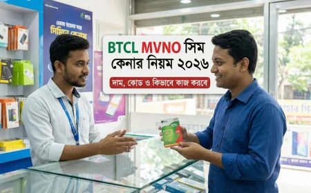BTCL MVNO সিম কেনার নিয়ম ২০২৬ | দাম, কোড ও কিভাবে কাজ করবে