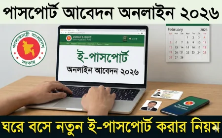 পাসপোর্ট আবেদন অনলাইন ২০২৬ | ঘরে বসে নতুন ই-পাসপোর্ট করার নিয়ম