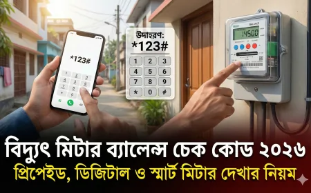 বিদ্যুৎ মিটার ব্যালেন্স চেক কোড ২০২৬ | প্রিপেইড, ডিজিটাল ও স্মার্ট মিটার দেখার নিয়ম