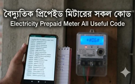 বৈদ্যুতিক প্রিপেইড মিটারের সকল কোড | Electricity Prepaid Meter All Useful Code