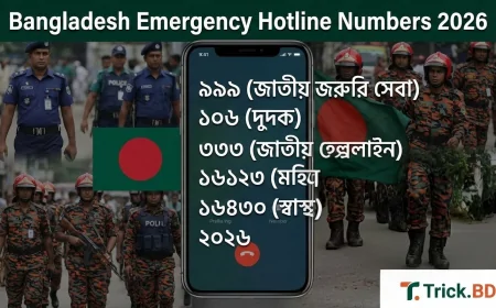 বাংলাদেশে জরুরি সেবার হটলাইন নম্বরসমূহ ২০২৬ — সম্পূর্ণ তালিকা