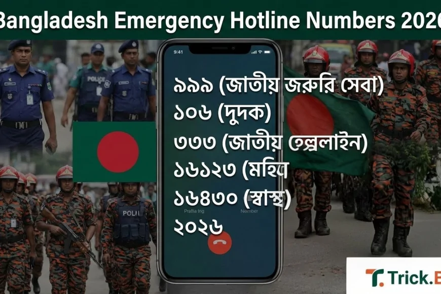 বাংলাদেশে জরুরি সেবার হটলাইন নম্বরসমূহ ২০২৬ — সম্পূর্ণ তালিকা - TrickBD