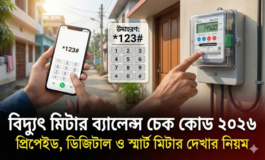 বিদ্যুৎ মিটার ব্যালেন্স চেক কোড ২০২৬ | প্রিপেইড, ডিজিটাল ও স্মার্ট মিটার দেখার নিয়ম
