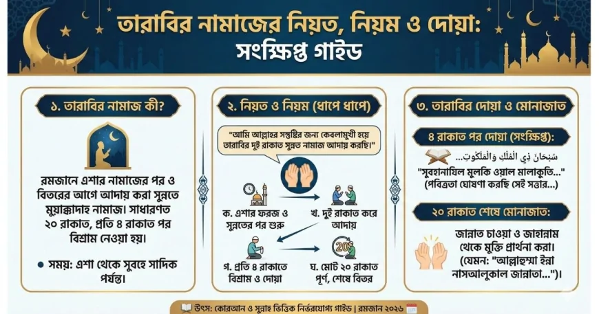 তারাবির নামাজের নিয়ত, নিয়ম ও দোয়া: রমজানের বিশেষ আমল