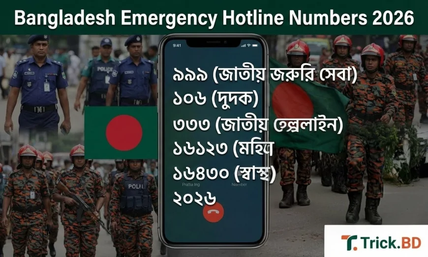 বাংলাদেশে জরুরি সেবার হটলাইন নম্বরসমূহ ২০২৬ — সম্পূর্ণ তালিকা