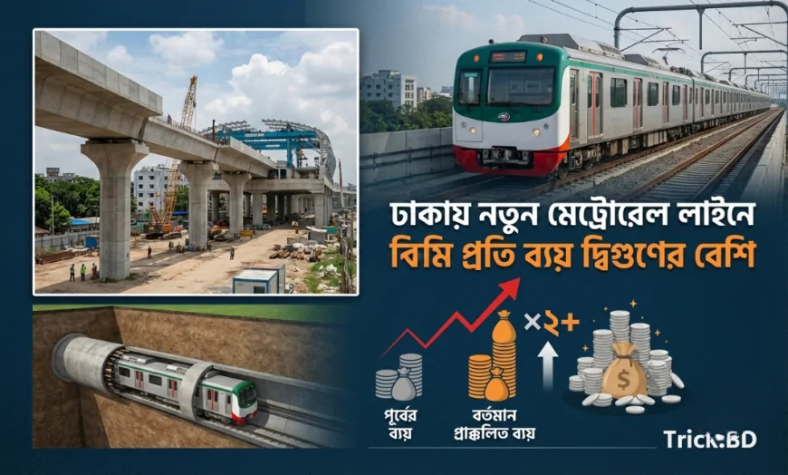 ঢাকায় নতুন মেট্রোরেল লাইনে কিমি প্রতি ব্যয় দ্বিগুণের বেশি: যা জানা জরুরি