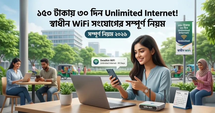 মাত্র ১৫০ টাকায় ৩০ দিন Unlimited Internet! স্বাধীন WiFi সংযোগ নেওয়ার সম্পূর্ণ নিয়ম ২০২৬