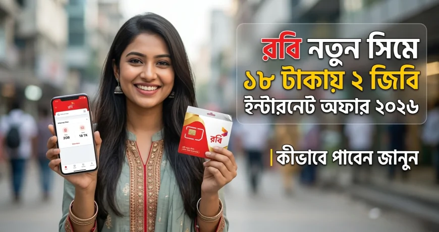 রবি নতুন সিমে ১৮ টাকায় ২ জিবি ইন্টারনেট অফার ২০২৬ | কীভাবে পাবেন জানুন