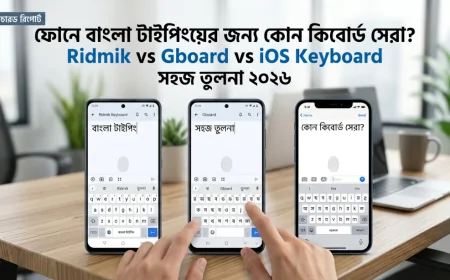 ফোনে বাংলা টাইপিংয়ের জন্য কোন কিবোর্ড সেরা? Ridmik vs Gboard vs iOS Keyboard সহজ তুলনা ২০২৬