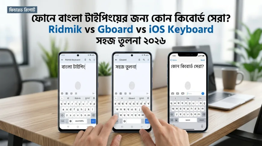 ফোনে বাংলা টাইপিংয়ের জন্য কোন কিবোর্ড সেরা? Ridmik vs Gboard vs iOS Keyboard সহজ তুলনা ২০২৬