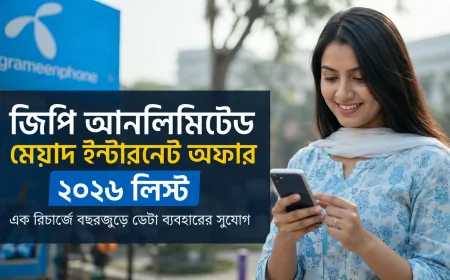 জিপি আনলিমিটেড মেয়াদ ইন্টারনেট অফার ২০২৬ লিস্ট: এক রিচার্জে বছরজুড়ে ডেটা ব্যবহারের সুযোগ