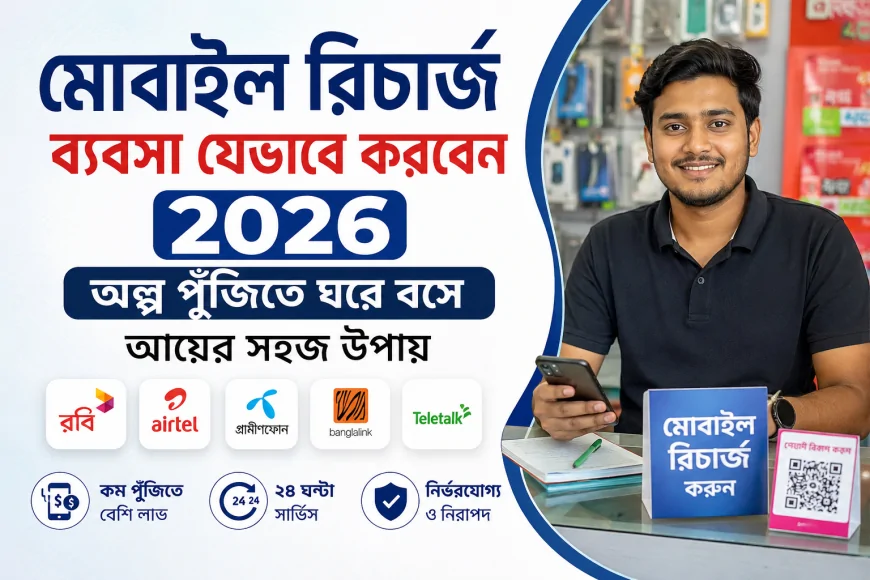 মোবাইল রিচার্জ ব্যবসা যেভাবে করবেন 2026: অল্প পুঁজিতে ঘরে বসে আয়ের সহজ উপায়