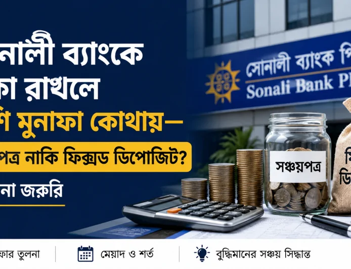 সোনালী ব্যাংকে টাকা রাখলে বেশি মুনাফা কোথায়—সঞ্চয়পত্র নাকি ফিক্সড ডিপোজিট? যা জানা জরুরি