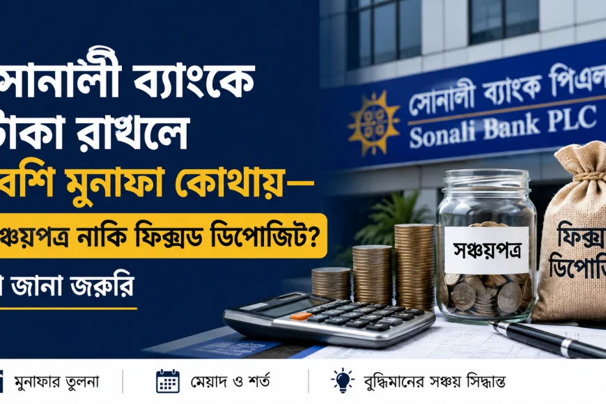 সোনালী ব্যাংকে টাকা রাখলে বেশি মুনাফা কোথায়—সঞ্চয়পত্র নাকি ফিক্সড ডিপোজিট? যা জানা জরুরি