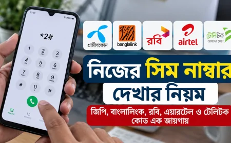 নিজের সিম নাম্বার দেখার নিয়ম: জিপি, বাংলালিংক, রবি, এয়ারটেল ও টেলিটক কোড এক জায়গায়
