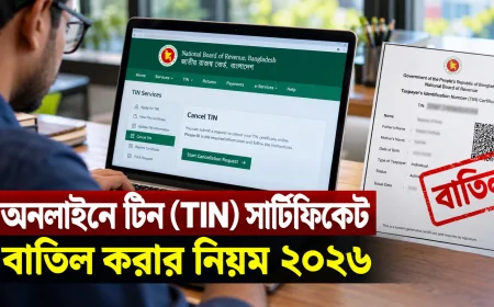অনলাইনে টিন (TIN) সার্টিফিকেট বাতিল করার নিয়ম ২০২৬
