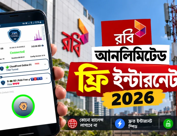 রবি ফ্রি ইন্টারনেট ২০২৬: Robi Free Internet Unlimited ব্যবহার করার সহজ উপায়