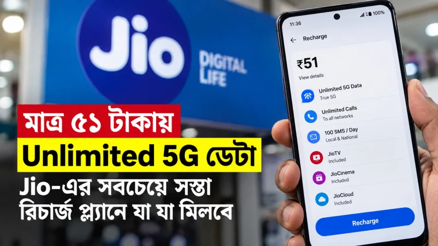 মাত্র ৫১ টাকায় Unlimited 5G ডেটা, Jio-এর সবচেয়ে সস্তা রিচার্জ প্ল্যানে যা যা মিলবে