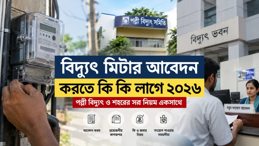 বিদ্যুৎ মিটার আবেদন করতে কি কি লাগে ২০২৬: পল্লী বিদ্যুৎ ও শহরের সব নিয়ম একসাথে