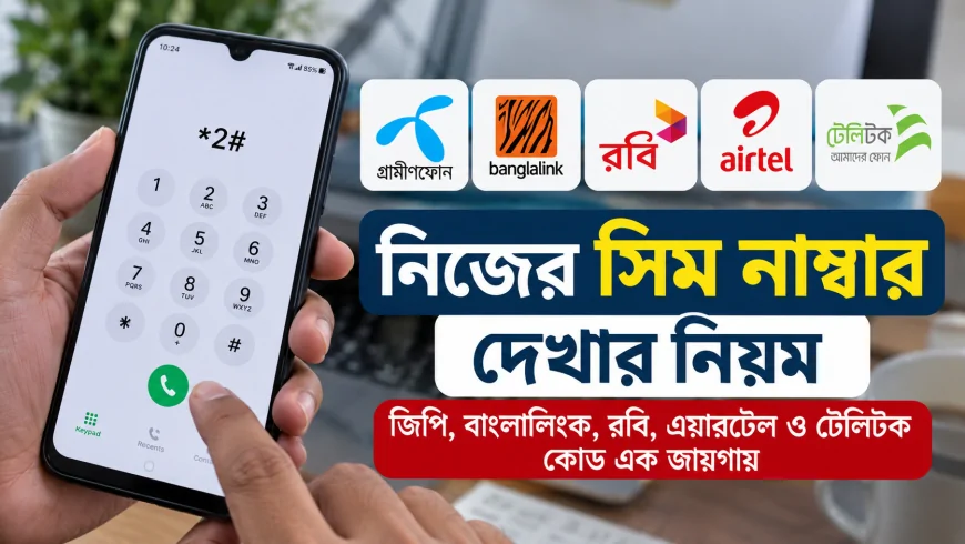 নিজের সিম নাম্বার দেখার নিয়ম: জিপি, বাংলালিংক, রবি, এয়ারটেল ও টেলিটক কোড এক জায়গায়