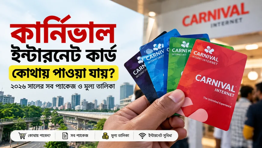 কার্নিভাল ইন্টারনেট কার্ড কোথায় পাওয়া যায়? ২০২৬ সালের সব প্যাকেজ ও মূল্য তালিকা