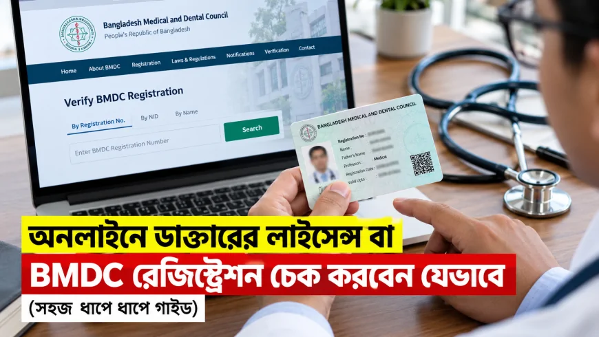 অনলাইনে ডাক্তারের লাইসেন্স বা BMDC রেজিস্ট্রেশন চেক করবেন যেভাবে (সহজ ধাপে ধাপে গাইড)