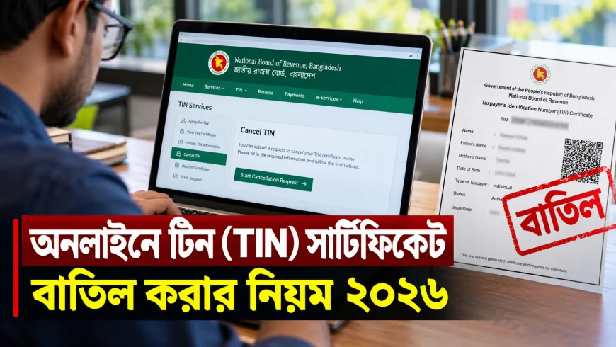 অনলাইনে টিন (TIN) সার্টিফিকেট বাতিল করার নিয়ম ২০২৬