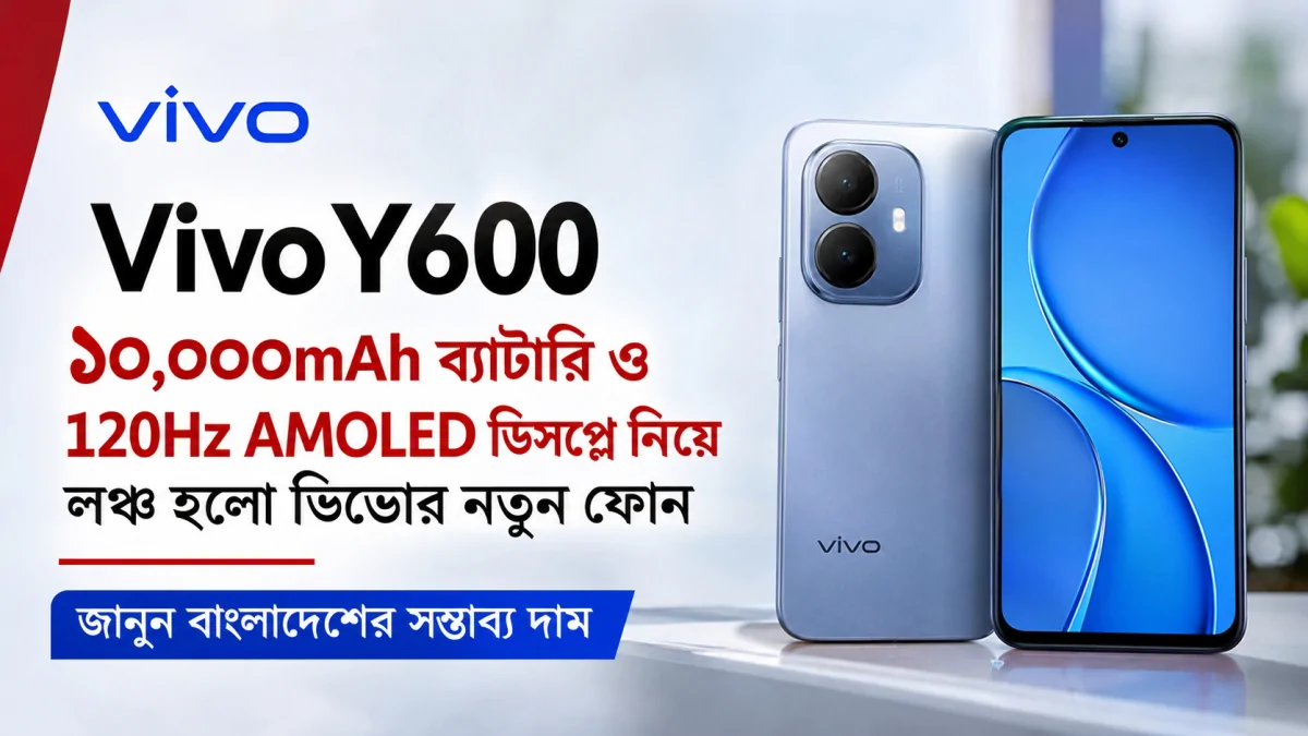 ​Vivo Y600: ১০,০০০mAh ব্যাটারি ও 120Hz AMOLED ডিসপ্লে নিয়ে লঞ্চ হলো ভিভোর নতুন স্মার্টফোন, জানুন দাম ও স্পেসিফিকেশন