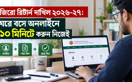 জিরো রিটার্ন দাখিল ২০২৬-২৭: ঘরে বসে অনলাইনে ১০ মিনিটে করুন নিজেই