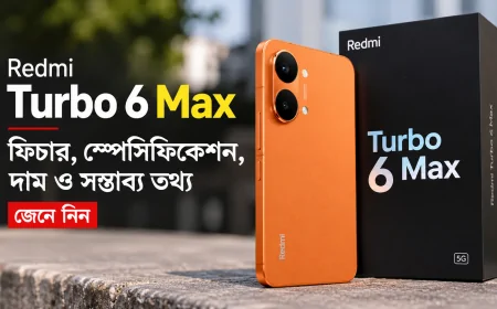 Redmi Turbo 6 Max: ফিচার, স্পেসিফিকেশন, দাম ও সম্ভাব্য তথ্য জেনে নিন।