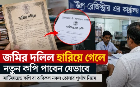 জমির দলিল হারিয়ে গেলে নতুন কপি পাবেন যেভাবে: সার্টিফায়েড কপি বা অবিকল নকল তোলার পূর্ণাঙ্গ নিয়ম