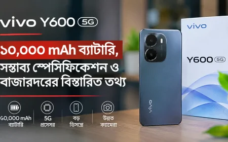 Vivo Y600 5G: ১০,০০০ mAh ব্যাটারি, সম্ভাব্য স্পেসিফিকেশন ও বাজারদরের বিস্তারিত তথ্য