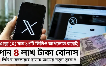 এক্সে (X) মাত্র ১৫টি ভিডিও আপলোড করেই পান ৪ লাখ টাকা বোনাস: ভিউ বা ফলোয়ার ছাড়াই আয়ের নতুন সুযোগ