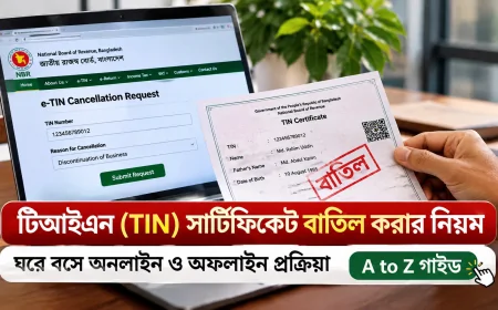 টিআইএন (TIN) সার্টিফিকেট বাতিল করার নিয়ম: ঘরে বসে অনলাইন ও অফলাইন প্রক্রিয়া (A to Z গাইড)