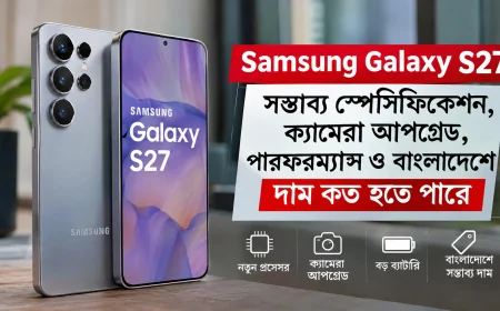 Samsung Galaxy S27: সম্ভাব্য স্পেসিফিকেশন, ক্যামেরা আপগ্রেড, পারফরম্যান্স ও বাংলাদেশে দাম কত হতে পারে