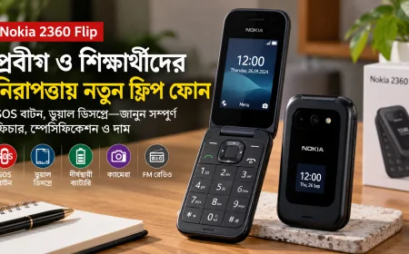 Nokia 2360 Flip: প্রবীণ ও শিক্ষার্থীদের নিরাপত্তায় SOS বাটন ও ডুয়াল ডিসপ্লের নতুন ফ্লিপ ফোন—জানুন সম্পূর্ণ ফিচার, স্পেসিফিকেশন ও দাম