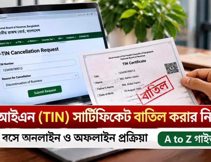 টিআইএন (TIN) সার্টিফিকেট বাতিল করার নিয়ম: ঘরে বসে অনলাইন ও অফলাইন প্রক্রিয়া (A to Z গাইড)