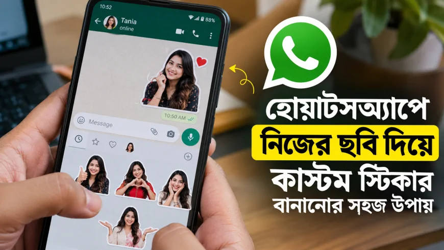 হোয়াটসঅ্যাপে নিজের ছবি দিয়ে কাস্টম স্টিকার বানানোর সহজ উপায়