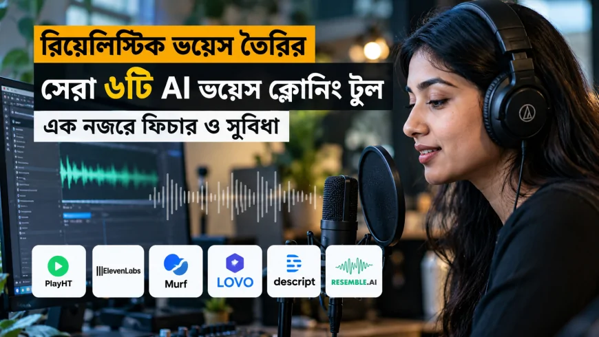 রিয়েলিস্টিক ভয়েস তৈরির সেরা ৬টি AI ভয়েস ক্লোনিং টুল — এক নজরে ফিচার ও সুবিধা