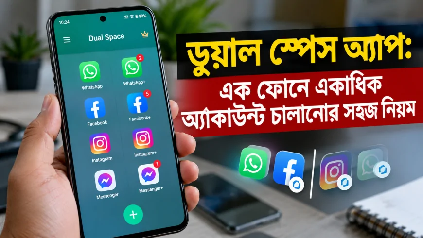 ডুয়াল স্পেস (Dual Space) অ্যাপ: এক ফোনে একাধিক অ্যাকাউন্ট চালানোর সহজ নিয়ম