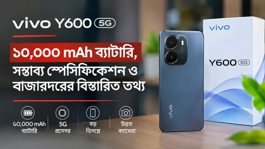 Vivo Y600 5G: ১০,০০০ mAh ব্যাটারি, সম্ভাব্য স্পেসিফিকেশন ও বাজারদরের বিস্তারিত তথ্য